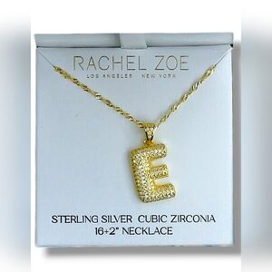 Rachel Zoe Letter "E" Necklace, 14K Gold Plated Sterling Silver